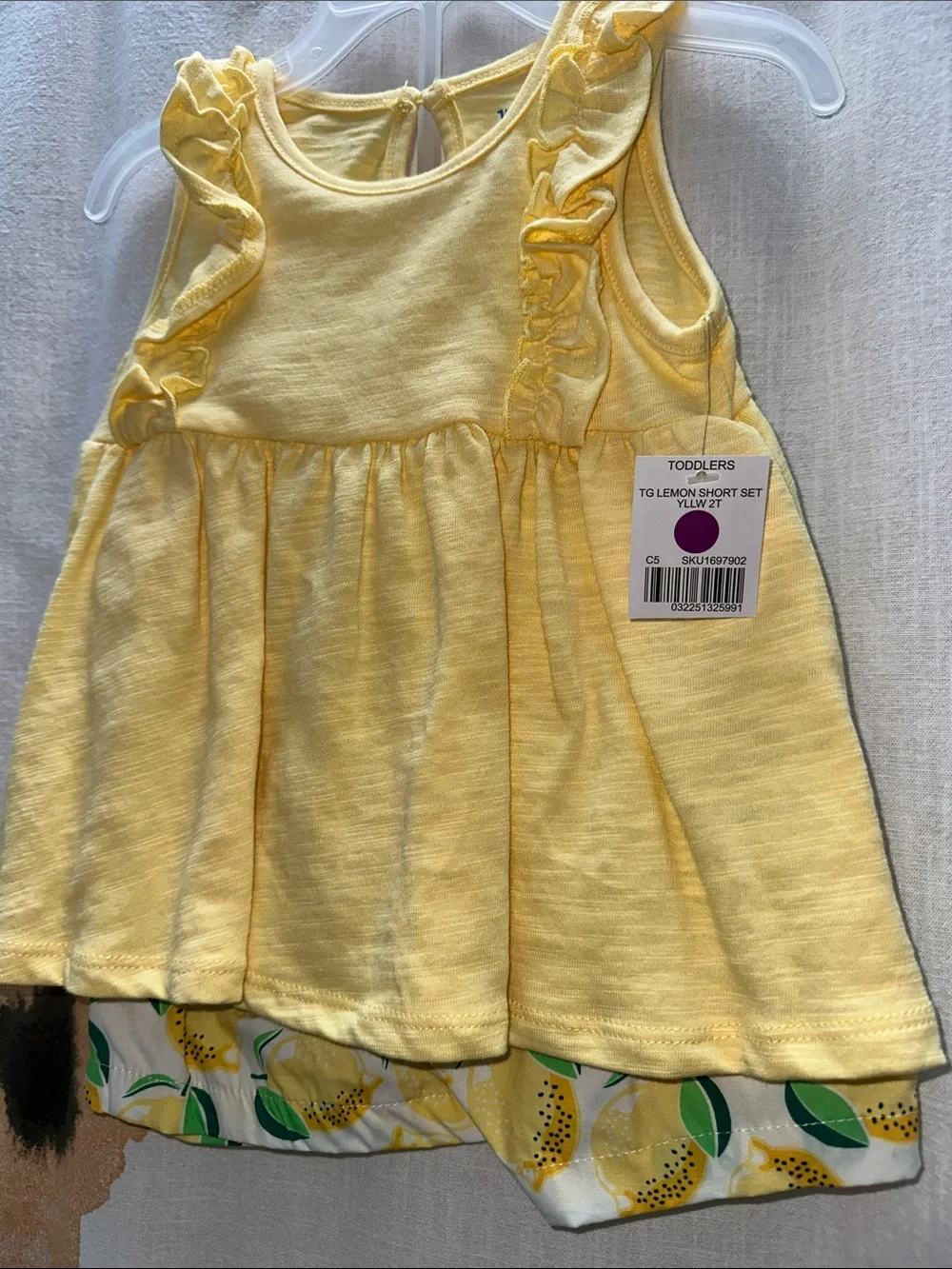 Kidgets Yellow Ruffle Tank with Lemon Print Shorts